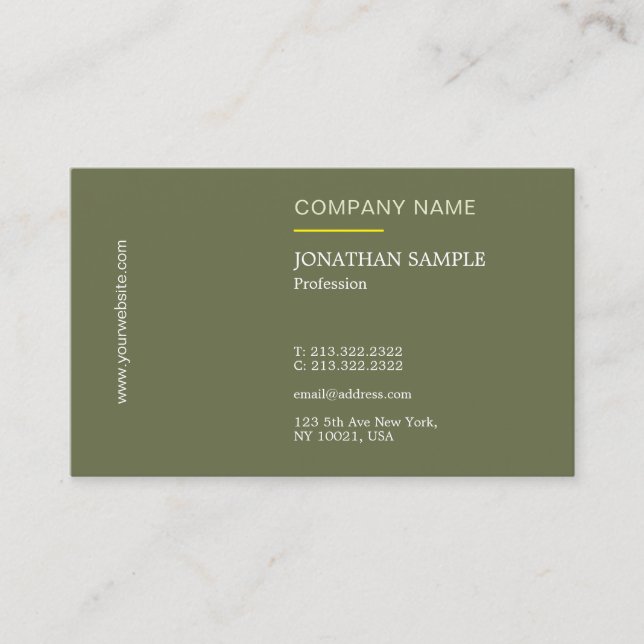 Stylish Modern Design Professional Plain Luxury Business Card (Front)