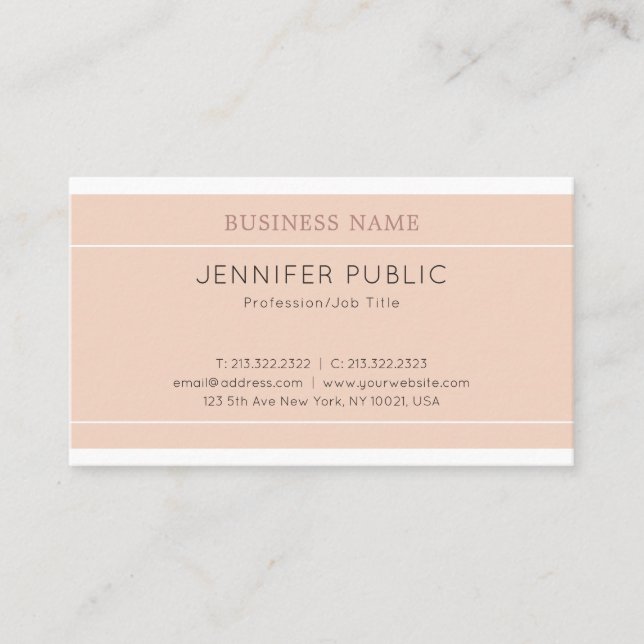 Stylish Modern Design Sleek Plain Luxury Trendy Business Card (Front)