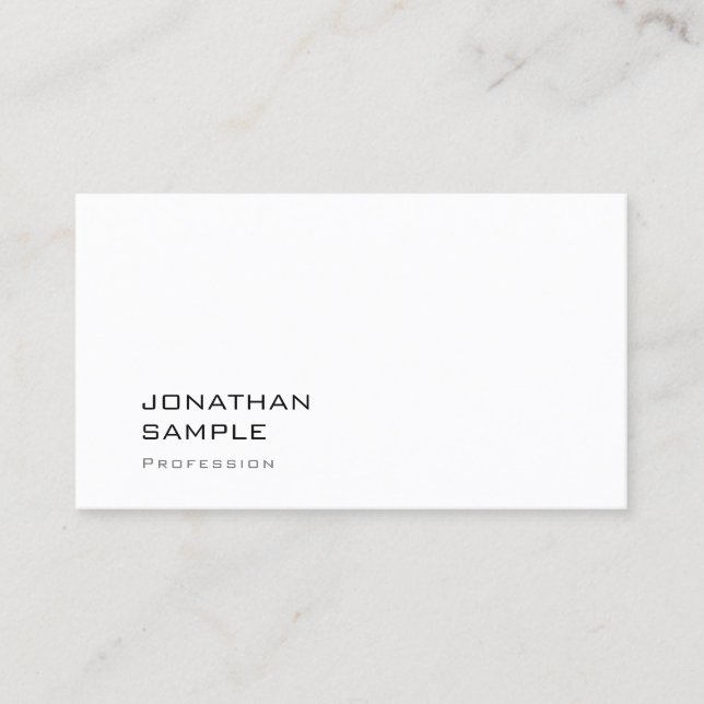 Stylish Modern Design Sleek Plain Professional Business Card (Front)