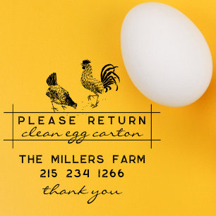 Stylish Modern Egg Carton Return Farm Info Self-inking Stamp