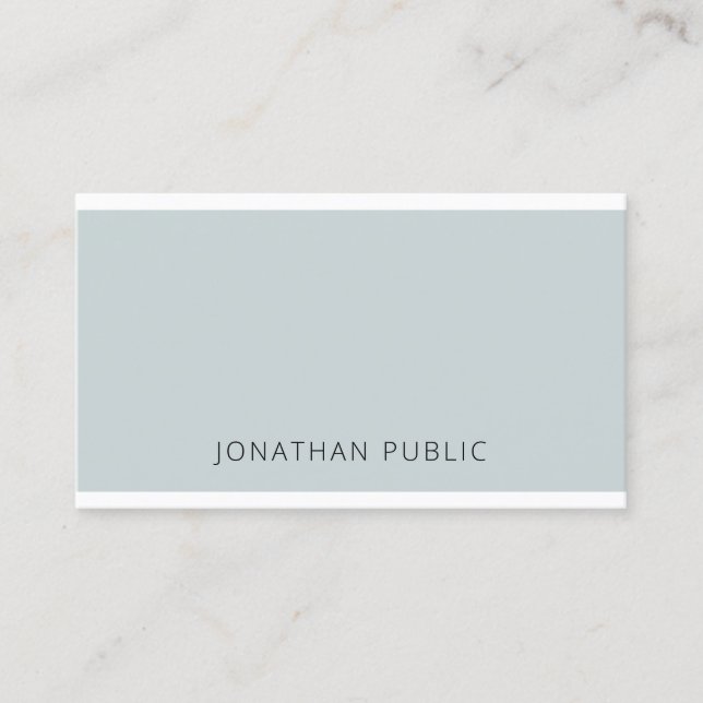 Stylish Modern Elegant Blue Green Minimalist Clean Business Card (Front)