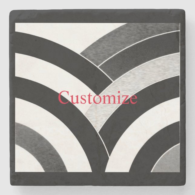 stylish modern elegant chevrons stone coaster (Front)