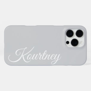 STYLISH MODERN ELEGANT CLASSIC CUSTOM NAME GREY iPhone 16 PRO MAX CASE