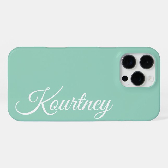 STYLISH MODERN ELEGANT CLASSIC CUSTOM PALE GREEN iPhone CASE (Back Horizontal)