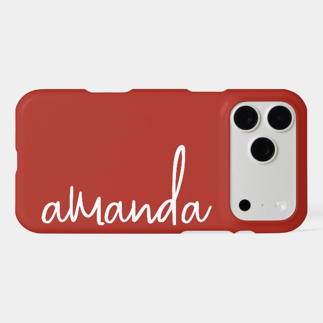 STYLISH MODERN ELEGANT CUSTOMIZED NAME DARKEST RED (Back Horizontal)