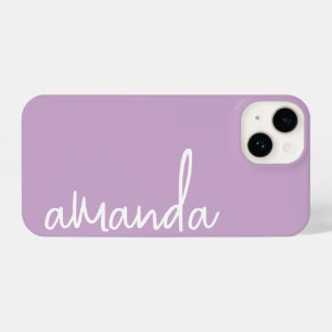 STYLISH MODERN ELEGANT CUSTOMIZED NAME LIGHT LILAC iPhone 14 CASE