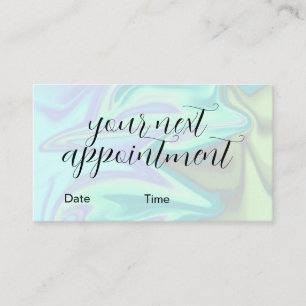 Stylish modern elegant holographic lashes & brows appointment card