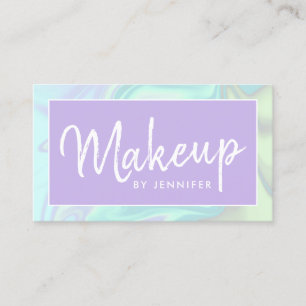 Stylish modern elegant holographic makeup artist business card