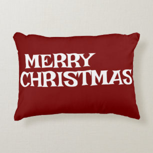 STYLISH MODERN ELEGANT MERRY CHRISTMAS RED COLOR DECORATIVE CUSHION