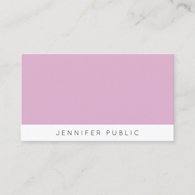 Stylish Modern Elegant Purple White Template Business Card (Front)