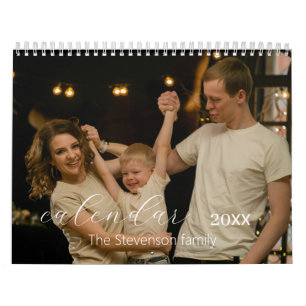 Stylish modern family photo calendar