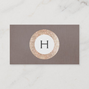 Stylish Modern FAUX Rose Gold Sequin Monogram Business Card