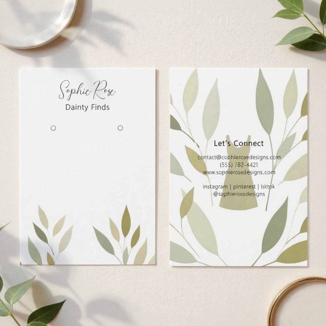 Stylish Modern Foliage Dress Print Card (Dress Foliage Print)
