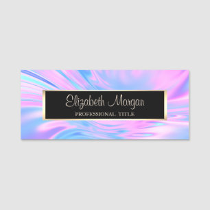 Stylish Modern, Frame,Holographic Name Tag