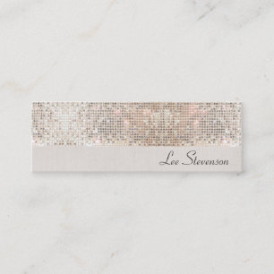 Stylish Modern Fun Trendy Silver Sequins Mini Business Card