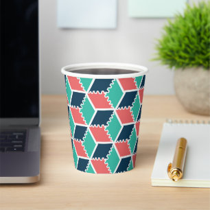 Stylish Modern Geometric Colour Cube Paper Cups