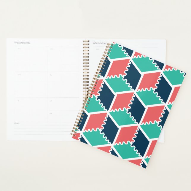 Stylish Modern Geometric Colour Cube Planner (Display)