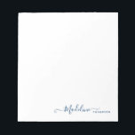 Stylish Modern Girly Script Navy Blue Notepad<br><div class="desc">Stylish Modern Girly Script Navy Blue Notepad</div>
