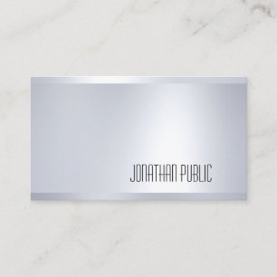 Stylish Modern Glam Design Silver Look Elegant Top Business Card