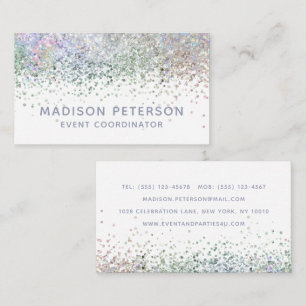 Stylish Modern Glitter Event Coordinator Planner Business Card