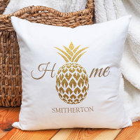 Stylish Modern Gold Pineapple White Home