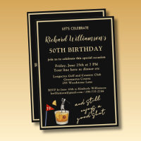 Stylish Modern Golf Humorous 50th Birthday Party