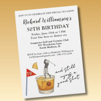 *Stylish Modern Golf Humourous 50th Birthday Party