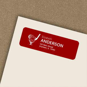 Stylish Modern Golf Tee Red Return Address