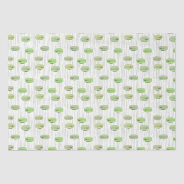Stylish modern green macarons pastry bakery tissue paper (Front)