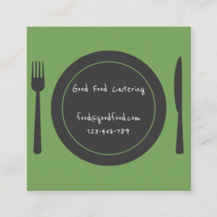 Stylish modern healthy catering company square business card