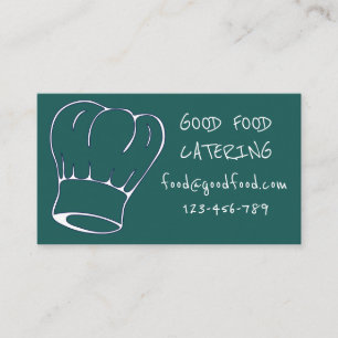 Stylish modern hip catering chef hat business card