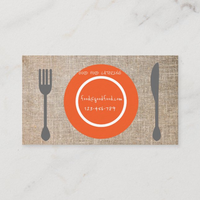 Stylish modern hip catering foodie business card (Front)