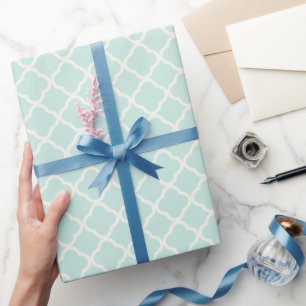 Stylish Modern Ivory Quatrefoil Pattern Wedding Wrapping Paper