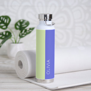 Stylish Modern Lime Green Blue Purple Minimalist Water Bottle