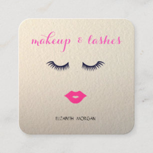 Stylish Modern ,Lips,Lashes,Makeup Square Business Card