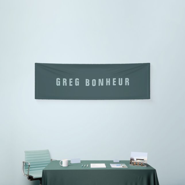 Stylish Modern Looking Name | Blue Grey Banner (Tradeshow)