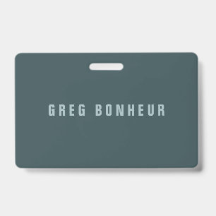 Stylish Modern Looking Name   Blue Grey ID Badge