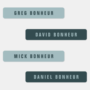 Stylish Modern Looking Name Blue Grey Iron-on