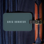 Stylish Modern Looking Name | Blue Grey Luggage Tag<br><div class="desc">Customisable,  modern looking name. Edit as you like!</div>