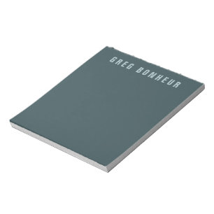 Stylish Modern Looking Name Blue Grey Notepad