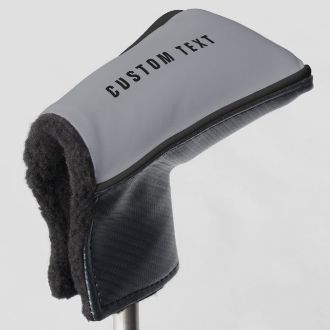 Stylish Modern Looking Name | Grey & Black Golf Head Cover (3/4 Front)