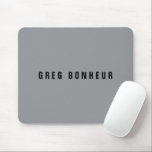 Stylish Modern Looking Name | Grey & Black Mouse Pad<br><div class="desc">Customisable,  modern looking name or other text. Edit as you like!</div>