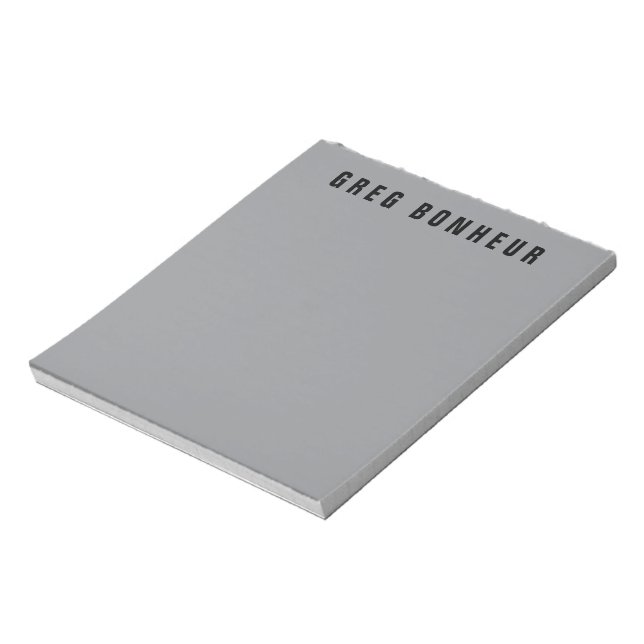 Stylish Modern Looking Name | Grey & Black Notepad (Rotated)
