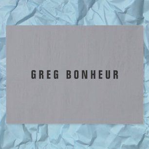 Stylish Modern Looking Name   Grey & Black Tissue Paper