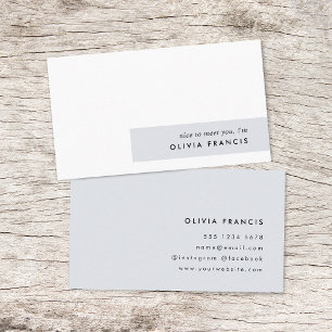 Stylish Modern Minimal Blue Grey Colorblock Business Card
