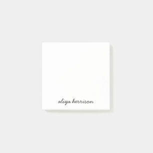 Stylish Modern Minimal White Monogram Post-it Notes
