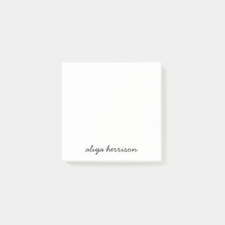 Stylish Modern Minimal White Monogram Post-it Notes