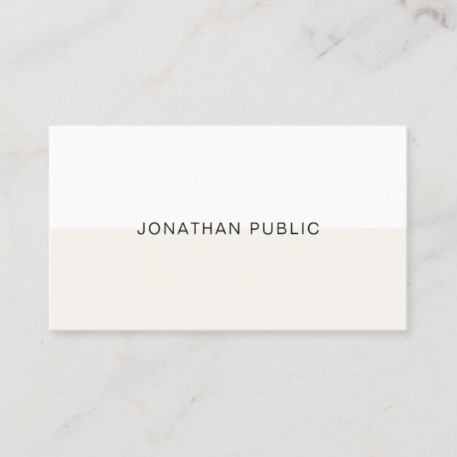Stylish Modern Minimalist Elegant Plain Sleek Top Business Card (Front)