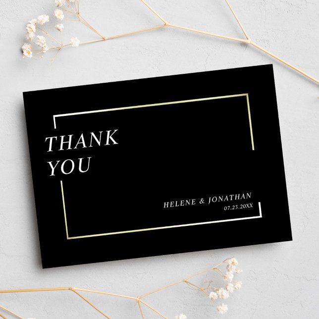 Stylish Modern Minimalist Elegant Wedding Thank You Card (Stylish Modern Minimalist Elegant Wedding Thank You Card)