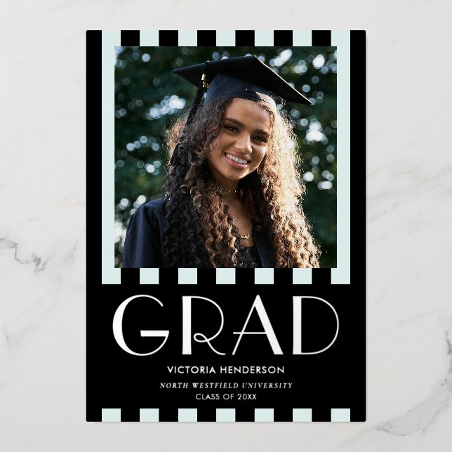 Stylish Modern Minimalist Photo Graduation Party (Front)